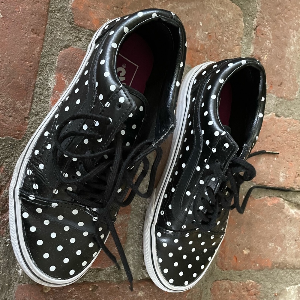 Polka dot leather vans